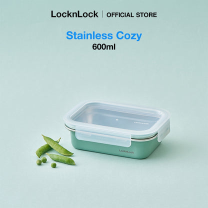LocknLock Stainless Cozy 600ml | Microwave-Safe Stainless Steel Food Container