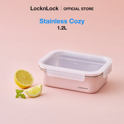 LocknLock Stainless Cozy 1.2L | Microwave-Safe Stainless Steel Food Container