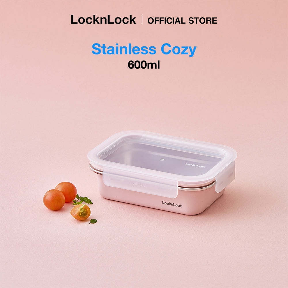 LocknLock Stainless Cozy 600ml | Microwave-Safe Stainless Steel Food Container