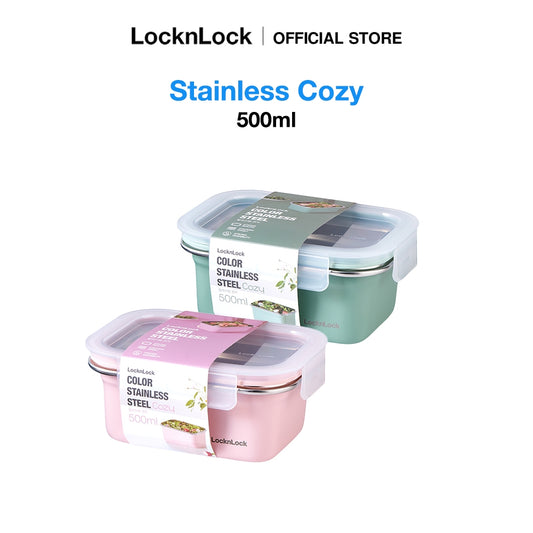 LocknLock Stainless Cozy 500ml  | Microwave-Safe Stainless Steel Food Container