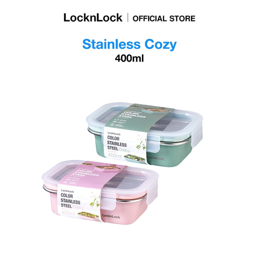 LocknLock Stainless Cozy 400ml | Microwave-Safe Stainless Steel Food Container