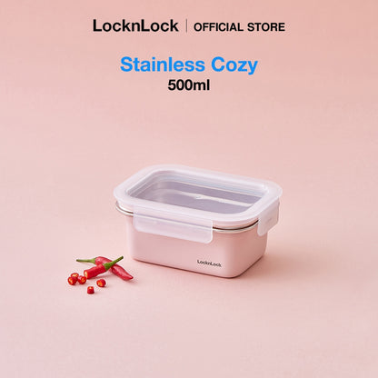 LocknLock Stainless Cozy 500ml  | Microwave-Safe Stainless Steel Food Container