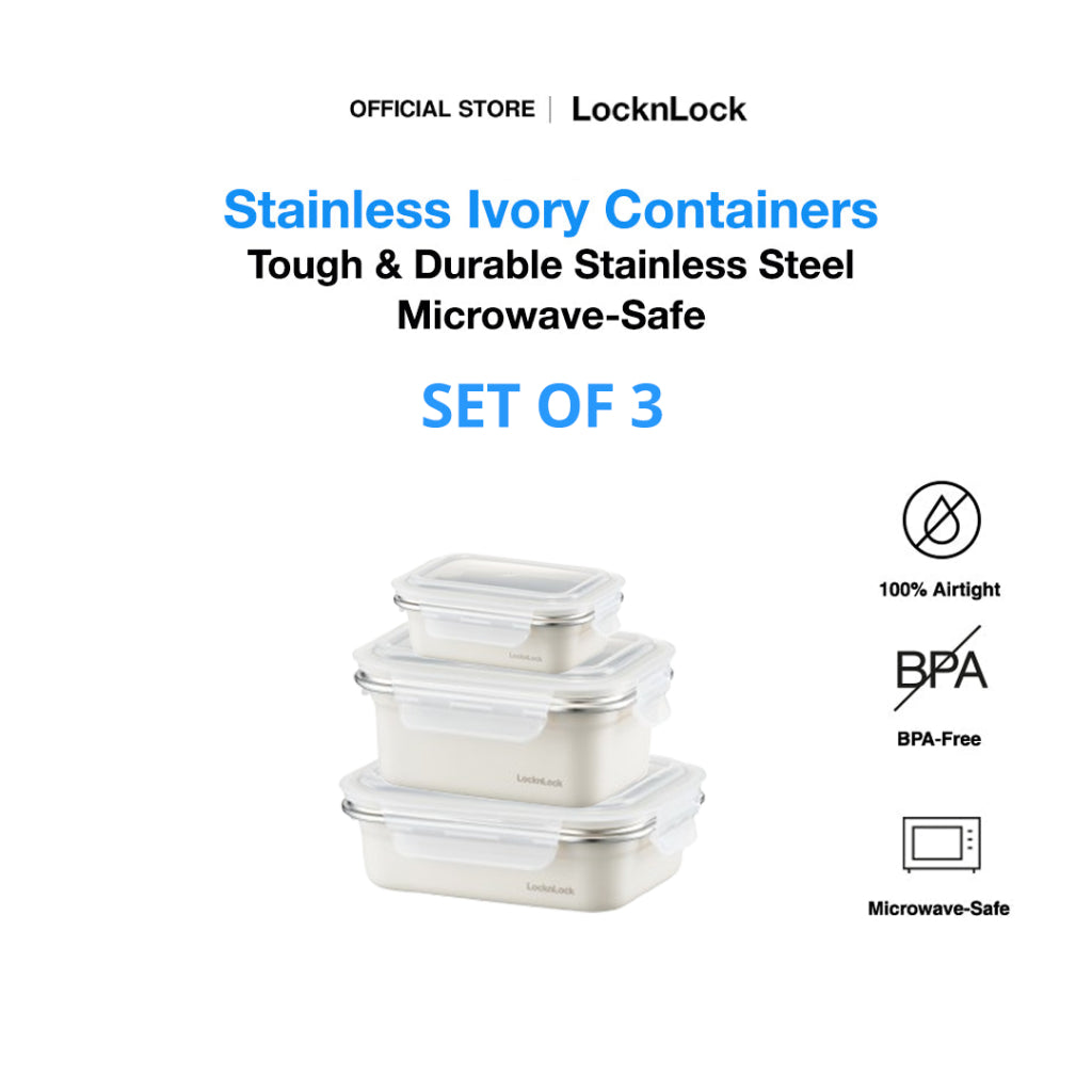 LocknLock Stainless Ivory | Microwave-Safe Container
