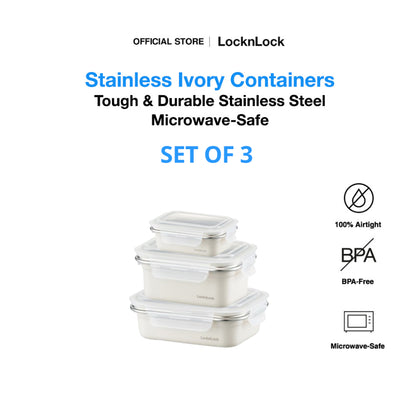 LocknLock Stainless Ivory | Microwave-Safe Container