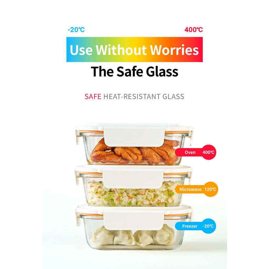 LocknLock Christmas Set The Cube Heat-Resistant Glass Airtight Container