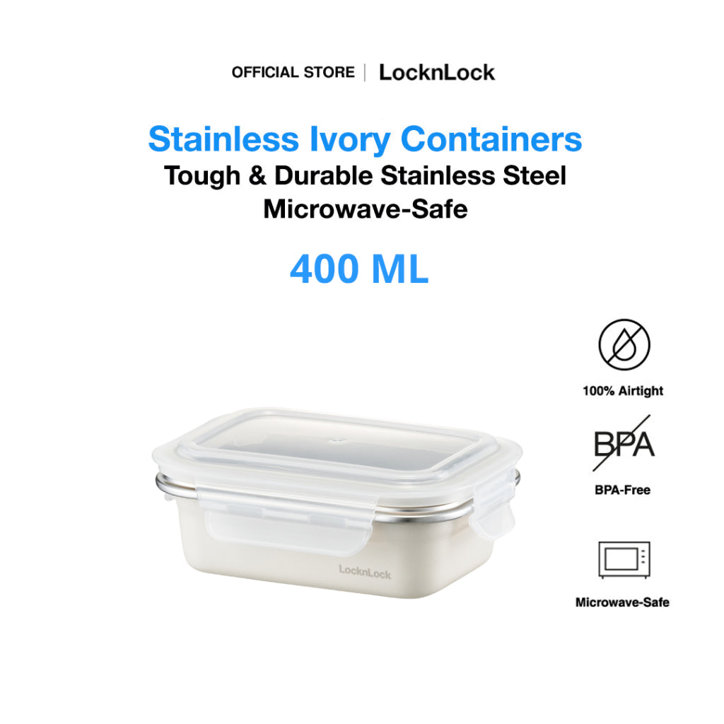 LocknLock Stainless Ivory | Microwave-Safe Container