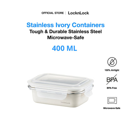 LocknLock Stainless Ivory | Microwave-Safe Container