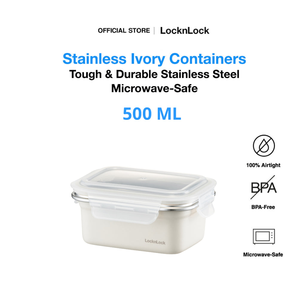 LocknLock Stainless Ivory | Microwave-Safe Container
