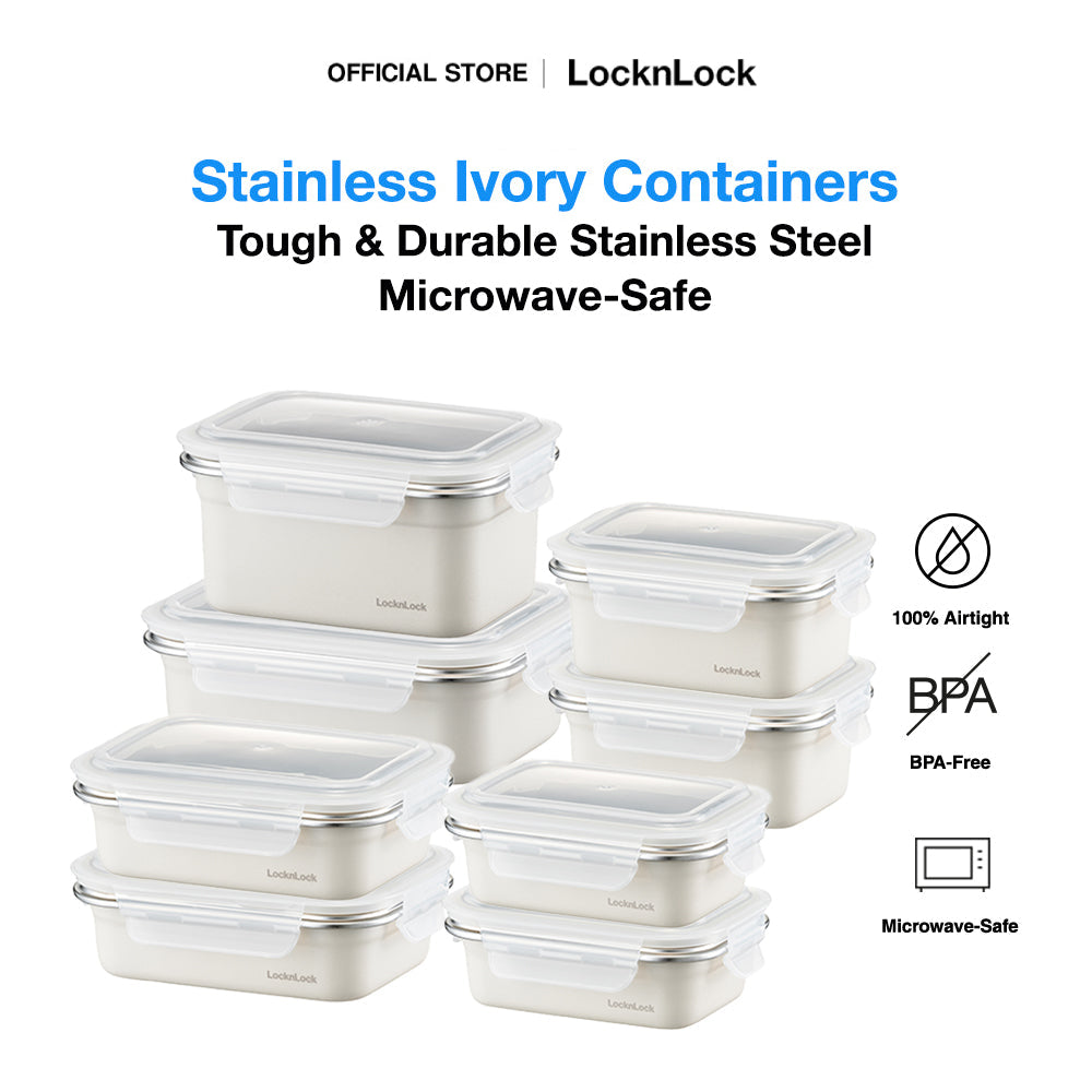 LocknLock Stainless Ivory | Microwave-Safe Container