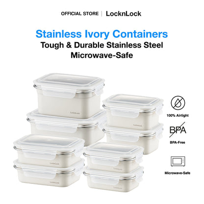 LocknLock Stainless Ivory | Microwave-Safe Container