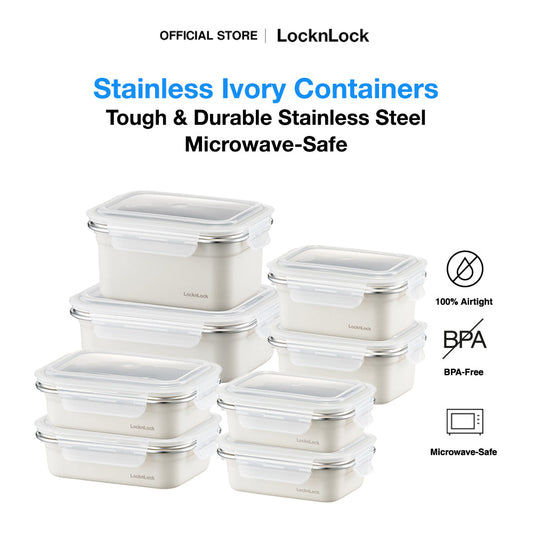 LocknLock Stainless Ivory | Microwave-Safe Container