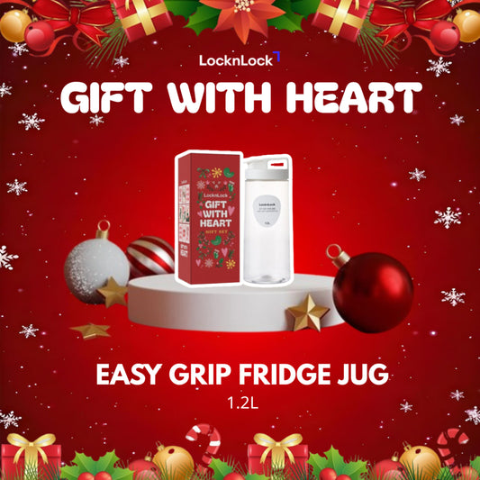 LocknLock Christmas Easy Grip Fridge Jug & Pitcher 1.2L HAP813