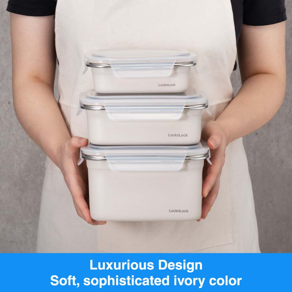 LocknLock Stainless Ivory | Microwave-Safe Container