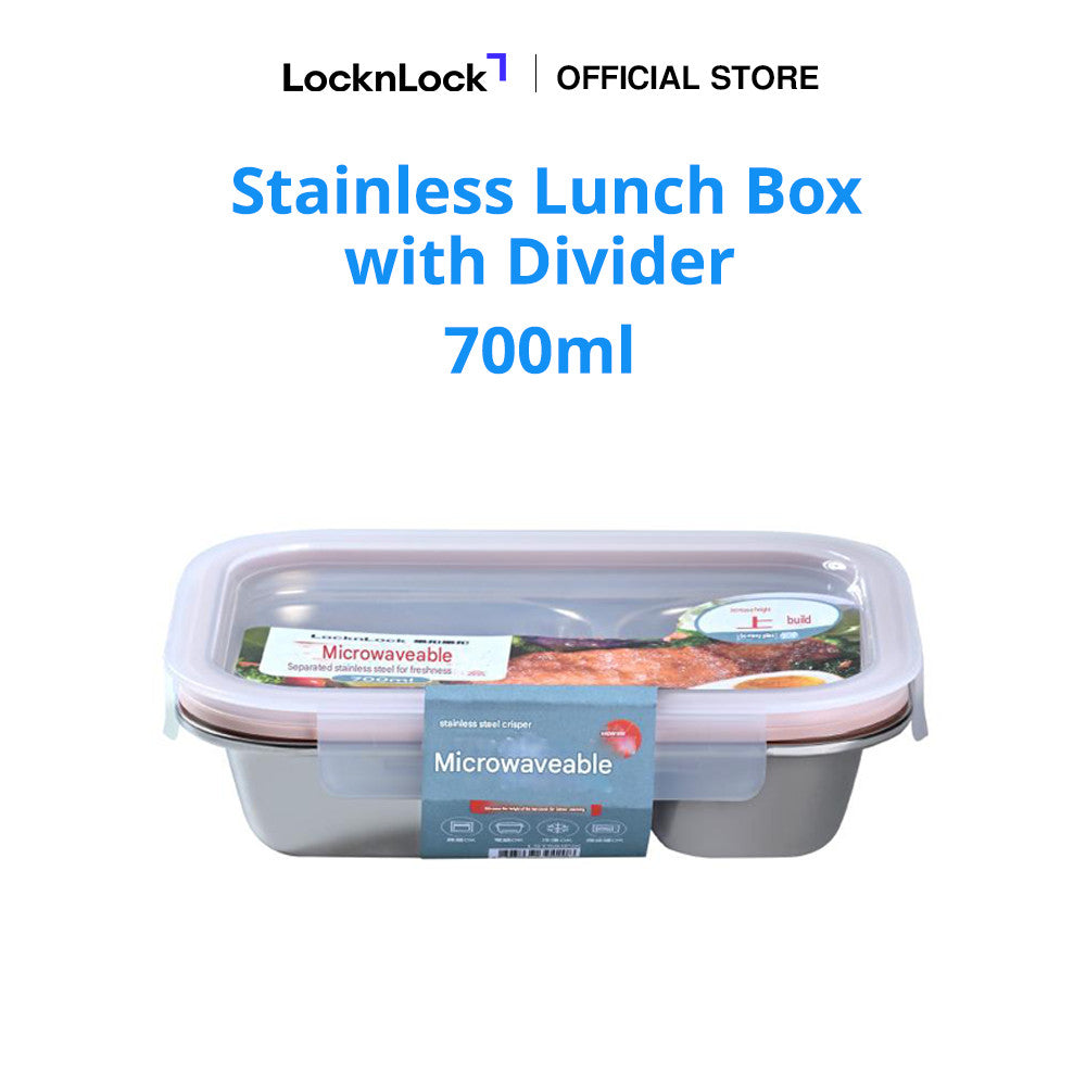 LocknLock Stainless Lunch Box with Divider 700ml