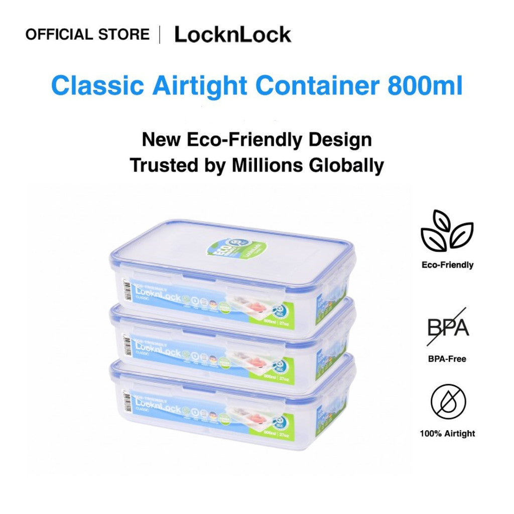 LocknLock Eco-Friendly  Classic Airtight Rectangular Food Container 800ML HPL816 BUY 2 TAKE 1 FREE