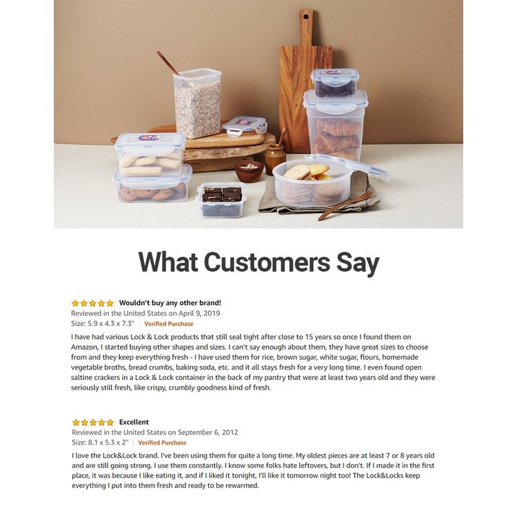 LocknLock Classic Airtight Rectangular Food Container 600ML HPL854 BUY 2 TAKE 1