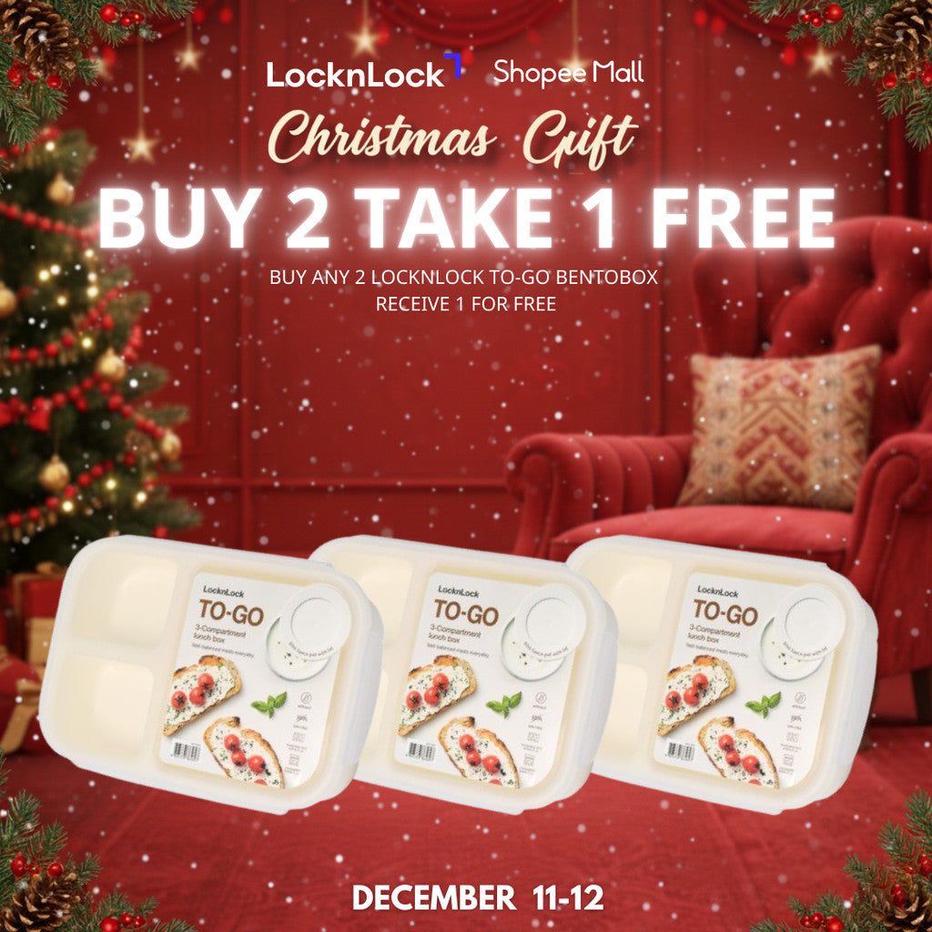 LocknLock To-Go Lunch Box with Dividers and Sauce Container | Bento Box BUY 2 TAKE 1 FREE