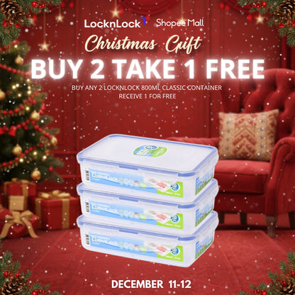 LocknLock Eco-Friendly  Classic Airtight Rectangular Food Container 800ML HPL816 BUY 2 TAKE 1 FREE