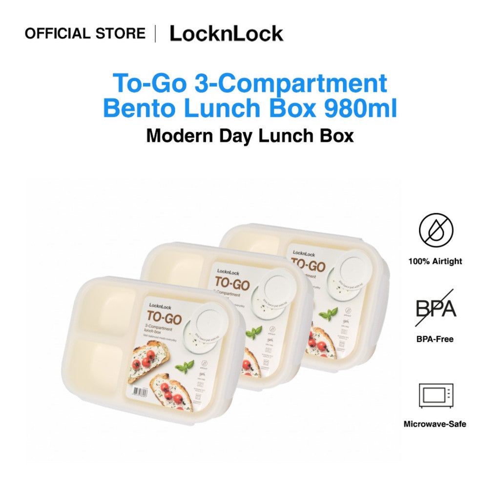 LocknLock To-Go Lunch Box with Dividers and Sauce Container | Bento Box BUY 2 TAKE 1 FREE