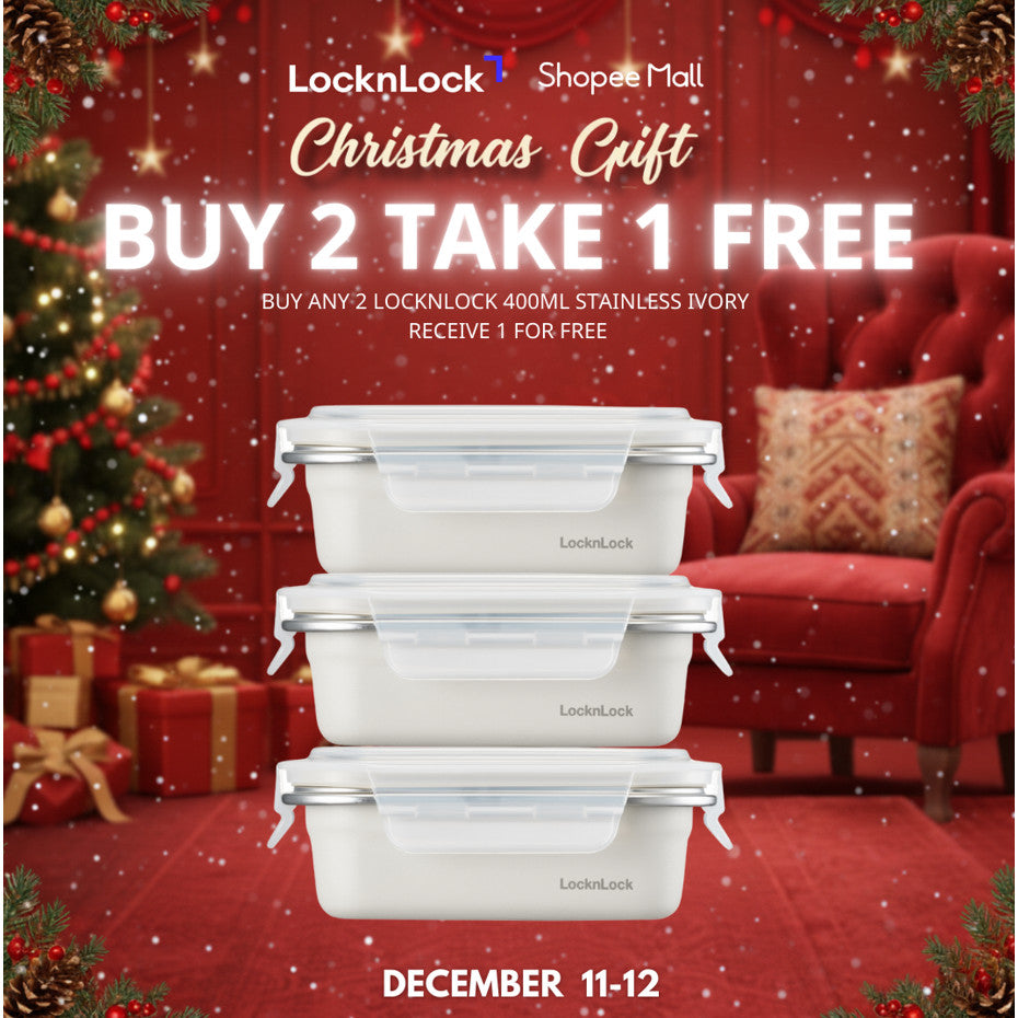 LocknLock Stainless Ivory | Microwave-Safe Container 400ML BUY 2 TAKE 1 FREE
