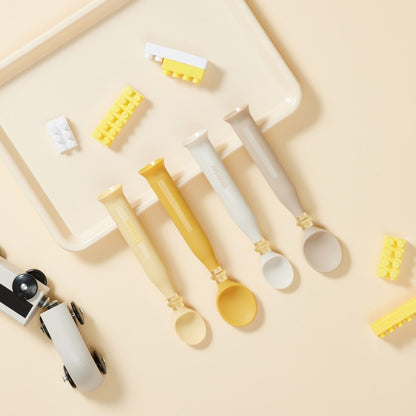Little Luv Self-standing Silicon Spoon 2P Yellow
