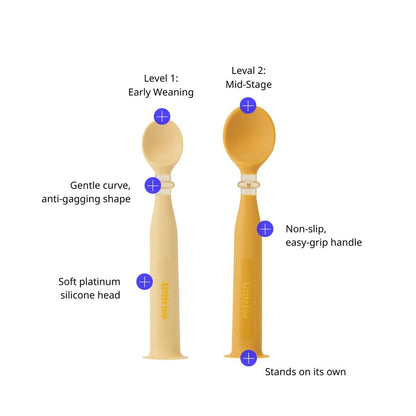 Little Luv Self-Standing Silicon Spoon 2P Ivory