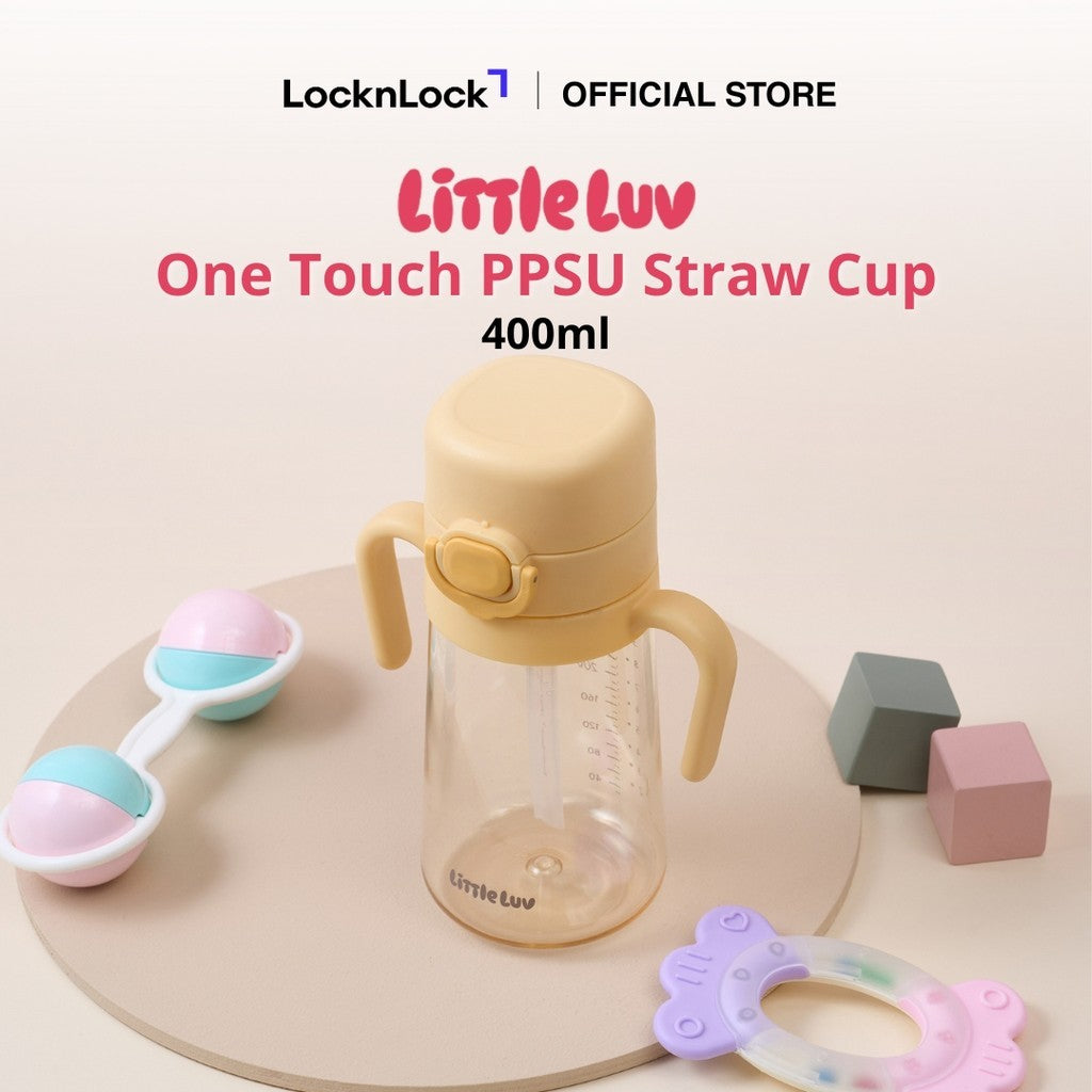 Little Luv One Touch PPSU Straw Cup 400ml Ivory