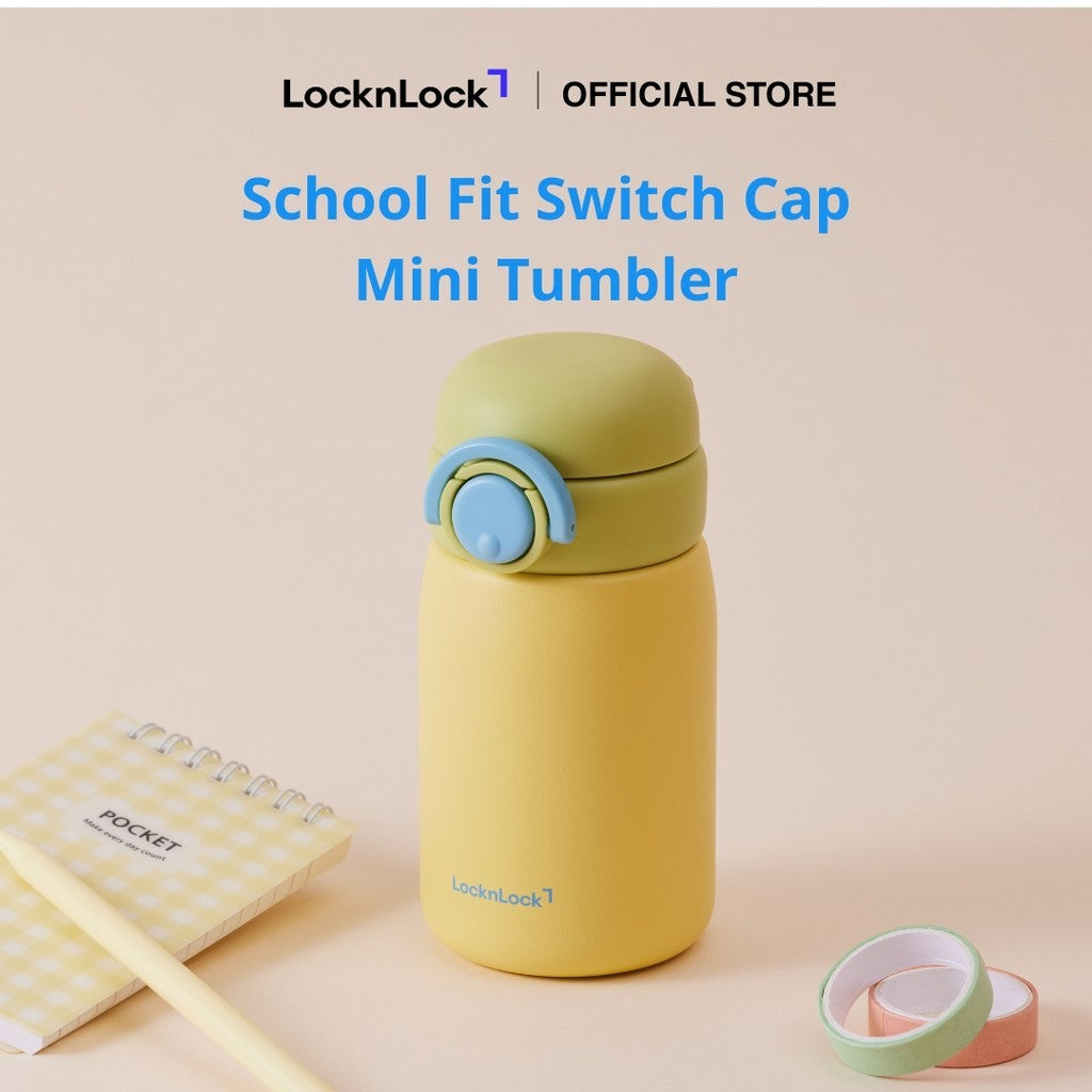 LocknLock School Fit Switch Cap Mini Tumbler 270ml Yellow