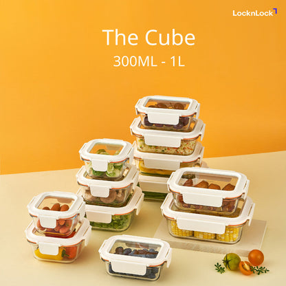 [Pre-Order Exclusive] LocknLock The Cube Heat-Resistant Glass Airtight Container