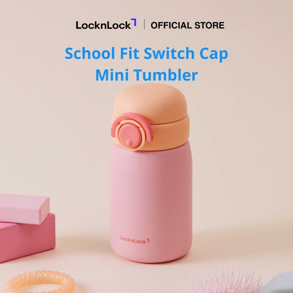LocknLock School Fit Switch Cap Mini Tumbler 270ml Pink