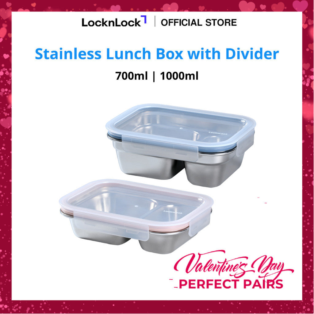 LocknLock Stainless Lunch Box with Divider 1000ml & 700ml Perfect Pairs