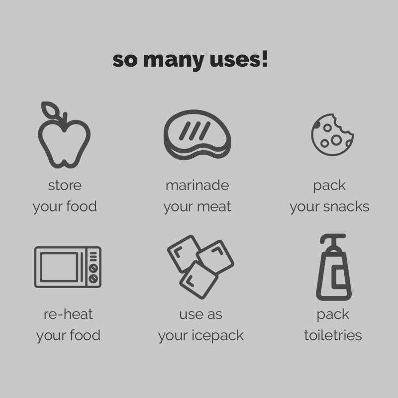 LocknLock Stuff n' Stack Reusable Silicone Bag Starter Set of 3