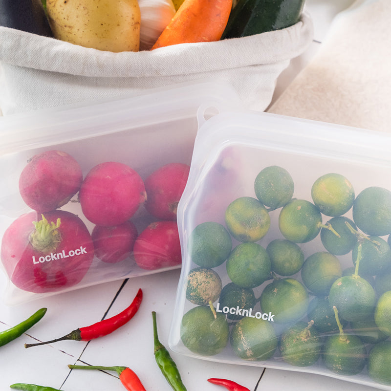 LocknLock Stuff n' Stack Reusable Silicone Bag Starter Set of 3