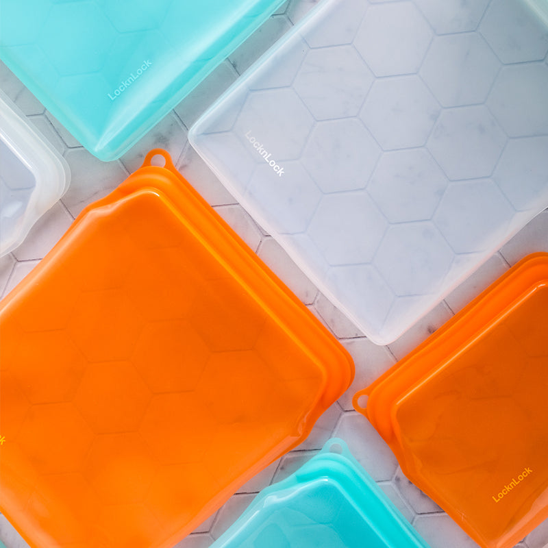 LocknLock Stuff n' Stack Reusable Silicone Bag Starter Set of 3